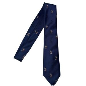 Disney Mickey Mouse Tie Blue Novelty Silk‎ Tie Character Print Classic